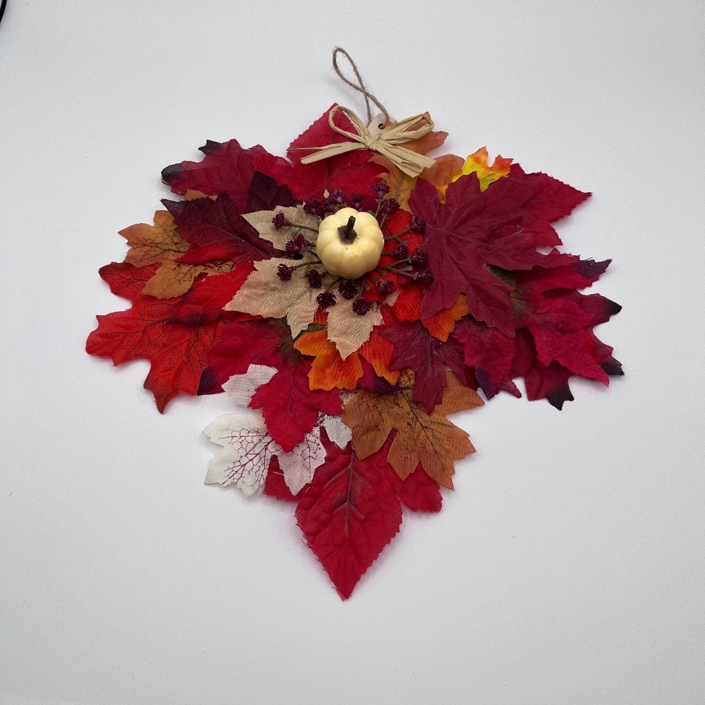 Fall leaf shaped wreath